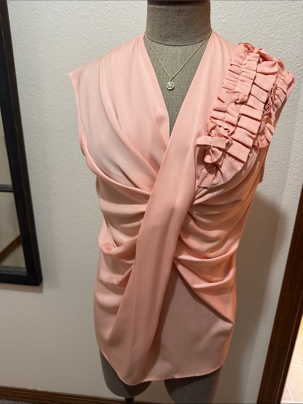 Robert Rodriguez Silk Sleeveless Blouse Top Peach Size 6